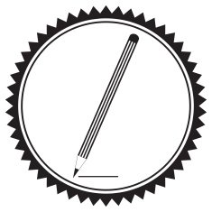 Silhouette of a pencil in circular frame N2
