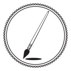 Silhouette paintbrush in black and white vector N2
