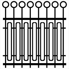 element fence isolated on white background
