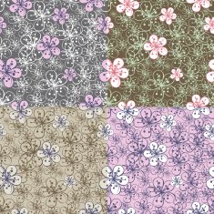 Cherry Flowers background Spring Seamless pattern