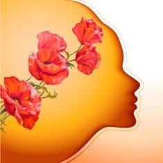 Beautiful young woman with flowers in hair N5