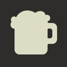 Stylized silhouette of glass mug with green beer and foam