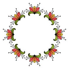 Sketch style round ornament N2