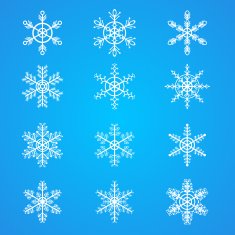 Snowflakes collection element for design
