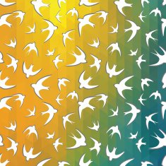 mosaic triangle silhouette of the swallow