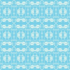Neutral floral ornament cool blue N2