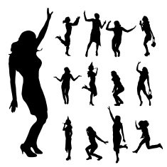 Vector silhouette of dance N41