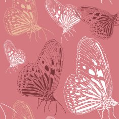 Seamless vintage pattern stylish texture Repeating butterfly Pink brown white