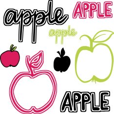 Set sketch apples N2
