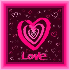Bordo heart Valentines day card N2