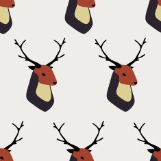 Seamless vector pattern with deer N2
