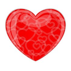 Red glossy heart with pattern N2