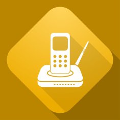 Vector icon of Radio Phone with a long shadow