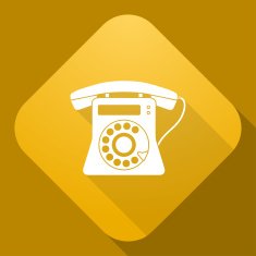 Vector icon of Old Phone with a long shadow