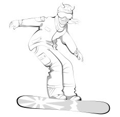 grayscale snowboard rider woman