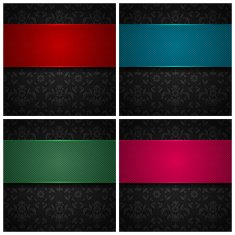 Set ornament template fabric texture color ribbons