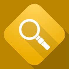 Vector icon of Magnifier with a long shadow