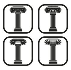 Ancien column icon - four variations