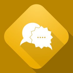 Vector icon of Speech Bubble with a long shadow
