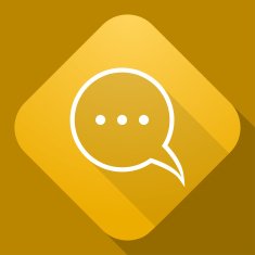 Vector icon of Speech Bubble with a long shadow N2