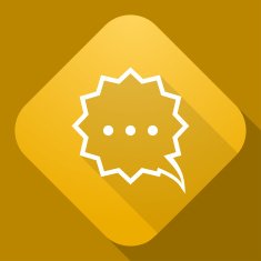 Vector icon of Speech Bubble with a long shadow N3