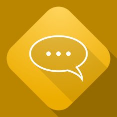 Vector icon of Speech Bubble with a long shadow N4