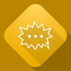 Vector icon of Speech Bubble with a long shadow N5