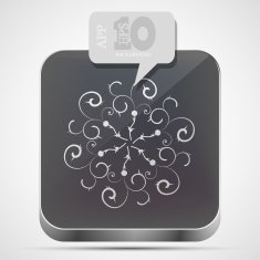 Vector snowflake app icon N2