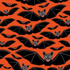 Vampire bats on orange background vector