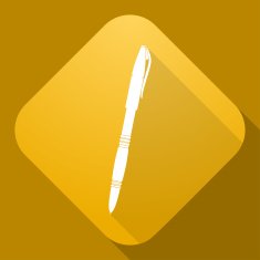 Vector icon of Pen with a long shadow