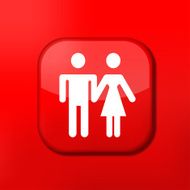 Vector red wc icon Eps10 Easy to edit