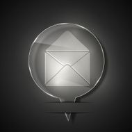 Vector glass mail icon on gray background Eps 10