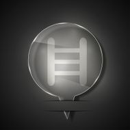 Vector glass ladder icon on gray background Eps10