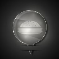 Vector glass hamburger icon on gray background Eps 10