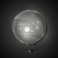 Vector glass cheese icon on gray background Eps 10