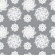 Gray abstract floral seamless pattern