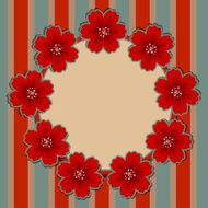 Background with flowers frame and a space for text