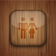Vector wooden app icon Eps10 N13