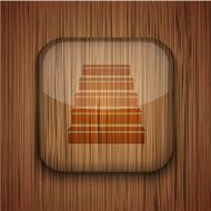 Vector wooden app icon Eps10 N14