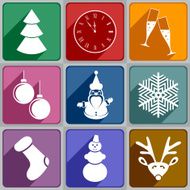 New Year&#039;s icons