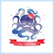 Watercolor octopus