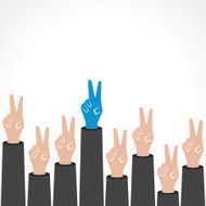 Creative victory hand background N6