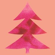 pink batik christmas tree