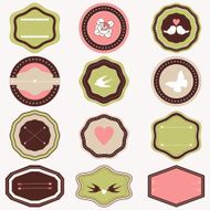 Vector collection of decorative wedding border