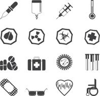 Silhouette Simple medical themed icons