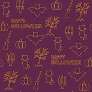 Halloween silhouette objects seamless pattern