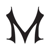 The vintage style letter M