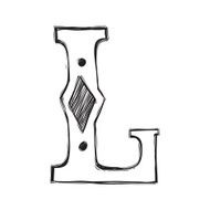 The vintage style letter L