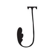 The vintage style letter J