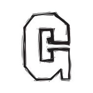 The vintage style letter G